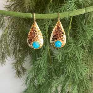 Gemstone Raindrop Earrings