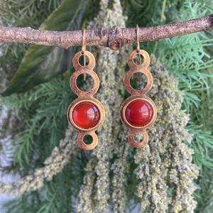 Stacked Circles with Stones Earrings