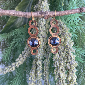 Stacked Circles with Stones Earrings