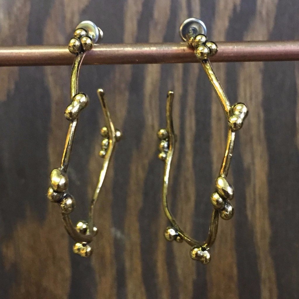 Encrusted Granules Hoop Earrings