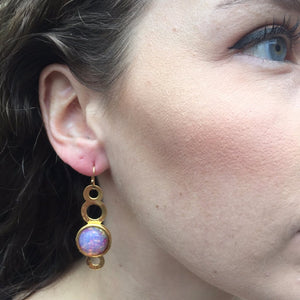 Stacked Circles with Stones Earrings