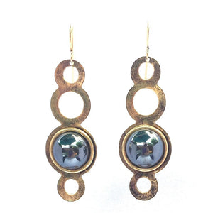 Stacked Circles with Stones Earrings