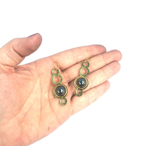 Stacked Circles with Stones Earrings