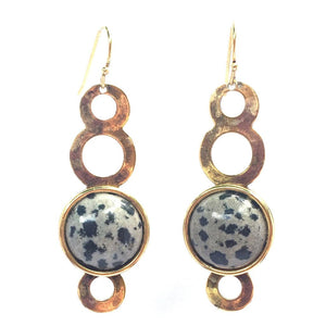 Stacked Circles with Stones Earrings