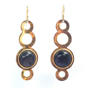 Stacked Circles with Stones Earrings