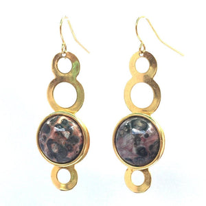 Stacked Circles with Stones Earrings