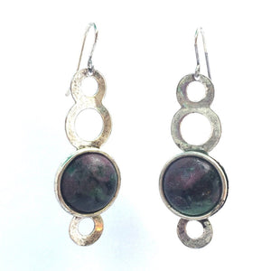 Stacked Circles with Stones Earrings