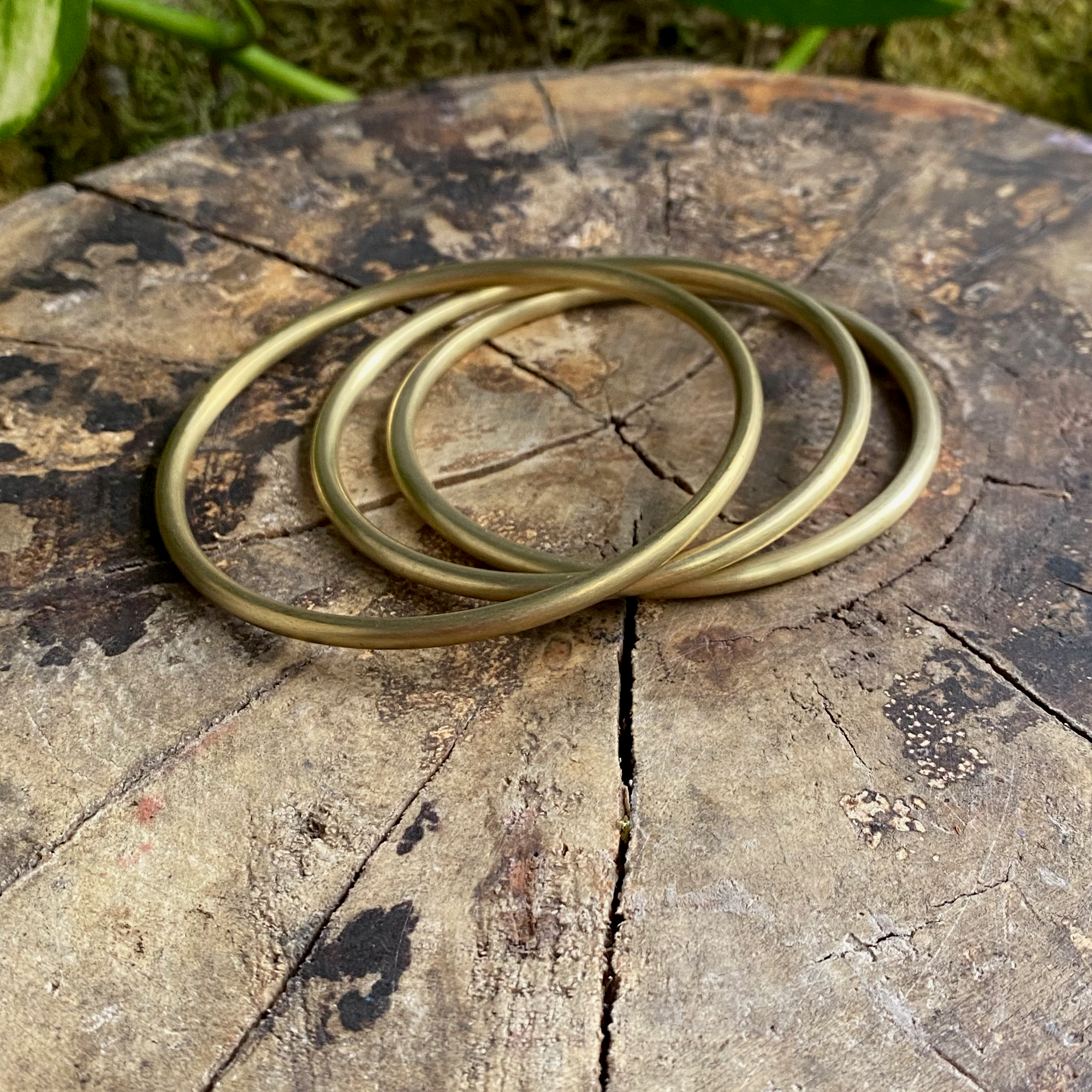 Round Wire Brass Bangles – Molly Rose Post Studio