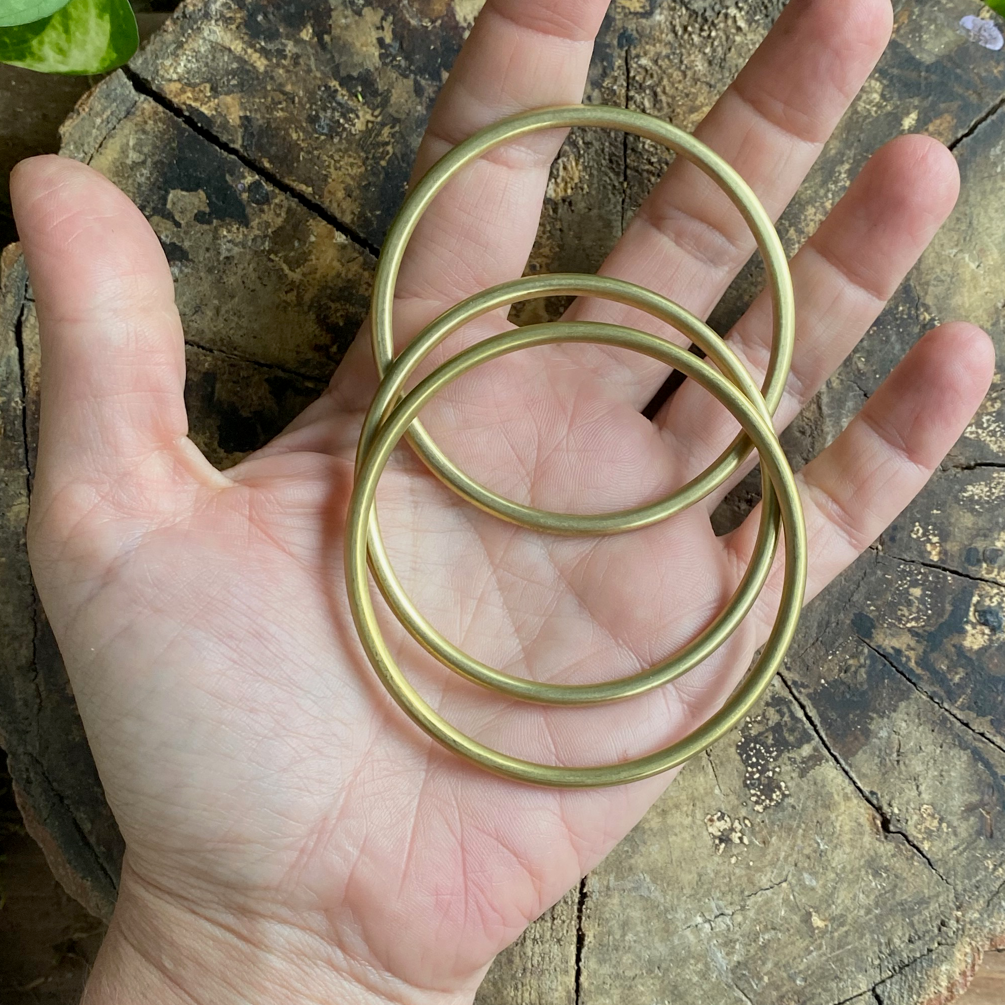 Round Wire Brass Bangles – Molly Rose Post Studio